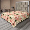 thumbnail image 1 of Ambesonne Vintage Flat Bedding Sheet Soft Top Sheet, Nostalgic Details Flowers, King, Beige Coral and Green, 1 of 1
