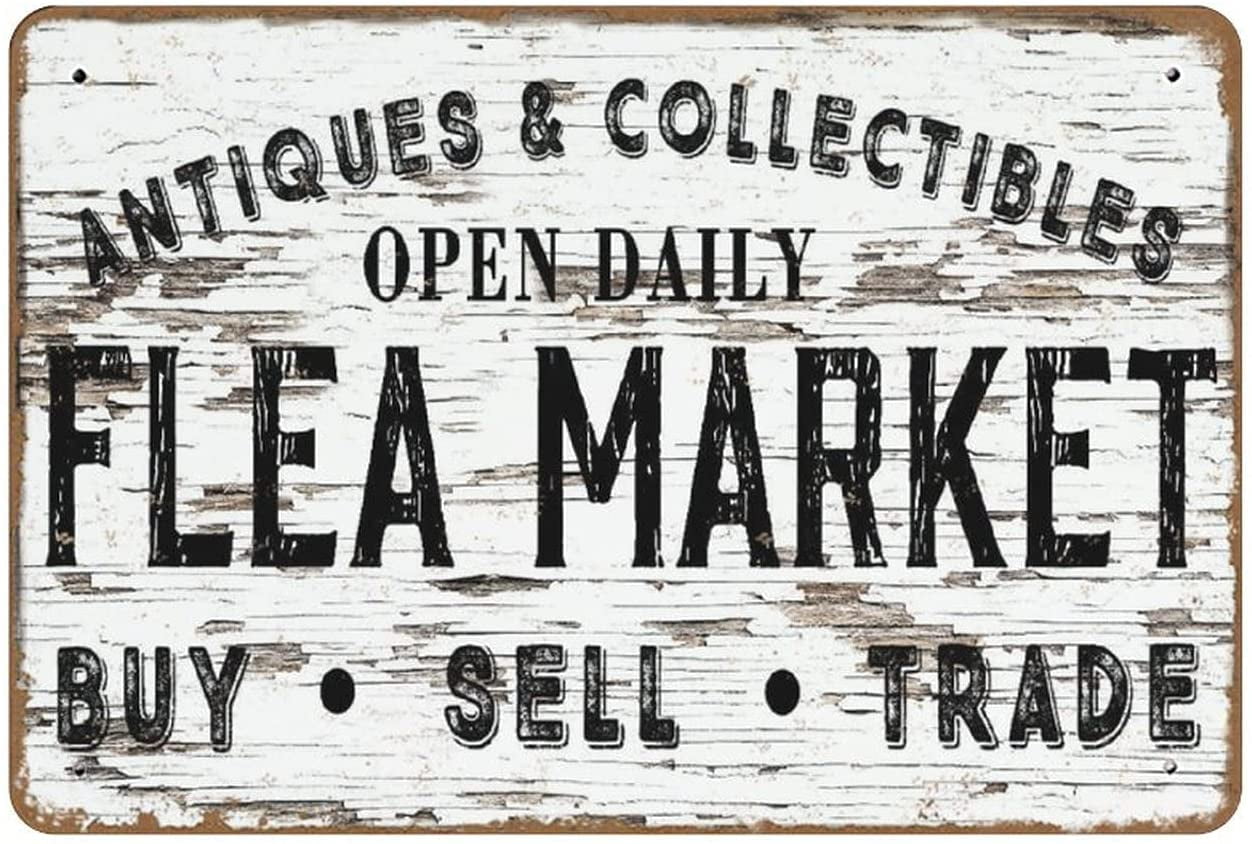 Vintage Flea Market Sign Modern Farmhouse Decor tin sign WallArt