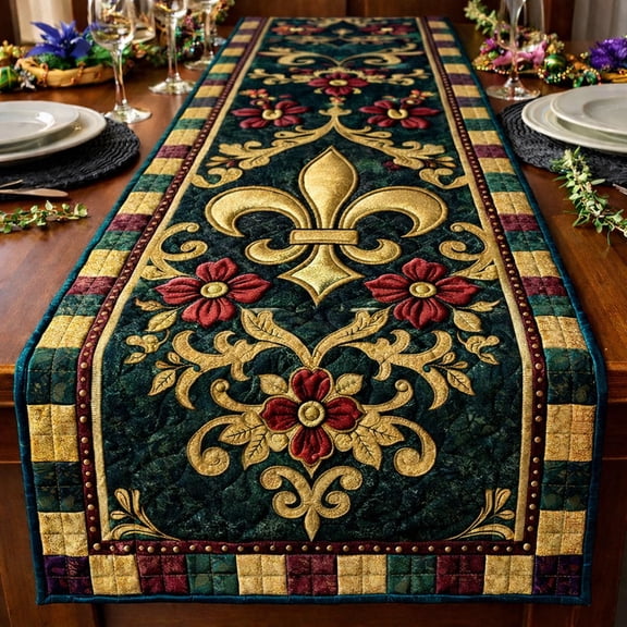 Vintage Fleur Royale Quilted Table Runner