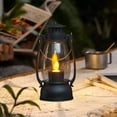 thumbnail image 1 of Vintage Flickering LED Wind Candle Lantern, Flameless Safe Simulation Flame Handle Hang Tabletop Dual Use, Ambient Lamp for Christmas Halloween Indoor Holiday Table Decor, 1 of 6