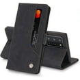 thumbnail image 1 of Vintage Flip Wallet Leather Phone Case for Samsung Galaxy S22 S21 S20 Ultra Plus FE Note 20, Screen Protector Card Holder Stand Back Cover(Black,S21 Plus), 1 of 7