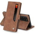 thumbnail image 1 of Vintage Flip Wallet Leather Phone Case for Samsung Galaxy S22 S21 S20 Ultra Plus FE Note 20, Screen Protector Card Holder Stand Back Cover(Brown,S10 E), 1 of 8