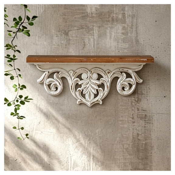 Vintage Floating Shelves, European-Style Rustic Mounted Shelf, Decor Rack 3D Storage Shelf Organisation Unit Decorative for Living Room Bedroom Office