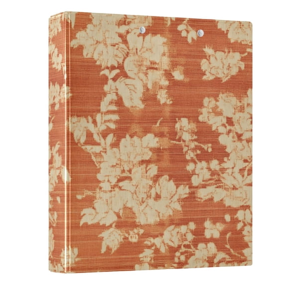 Vintage Flora Patterned Hardcover 3 Ring Binder 1.5” Round Rings Letter Size Paper Pockets for School Office Supplies
