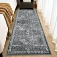 thumbnail image 1 of Vintage Floral 2x6 Runner Rug Reddish Brown Boho Washable Kitchen Runner Rug Non-Slip Hallway Runners Thin Printed Faux Wool Super Soft Carpet for Entryway Laundry Room Bedroom Indoor, 1 of 9