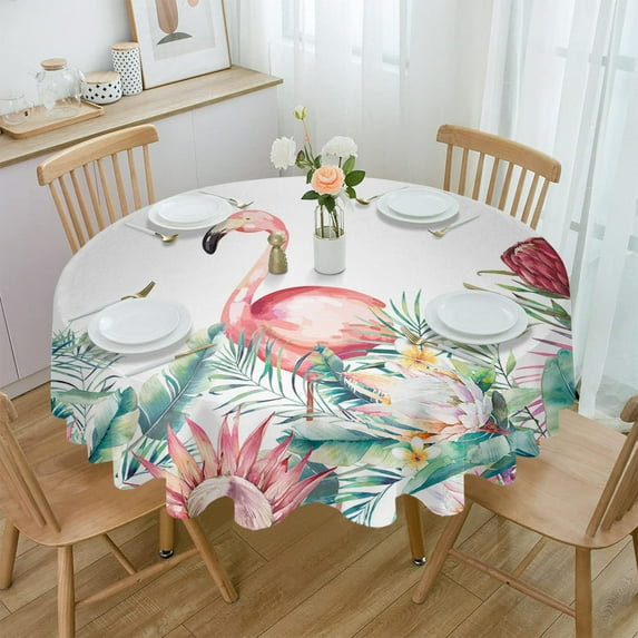 Vintage Floral Abstract Overlay Foliage Waterproof Tablecloth Wedding Home Kitchen Dining Room Table Decor Round Table Cover