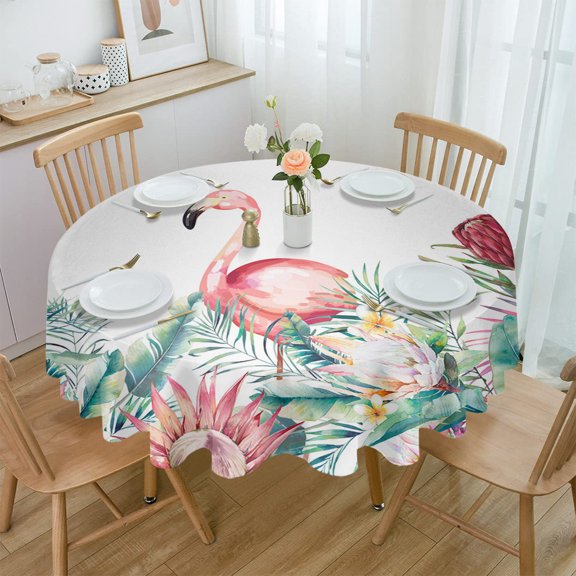 Vintage Floral Abstract Overlay Foliage Waterproof Tablecloth Wedding Home Kitchen Dining Room Table Decor Round Table Cover