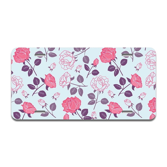 Vintage Floral Aluminum License Plate| License Plate 12" X 6" Fits Any Car, Truck, SUV, RV, or Trailer | Made in The USA
