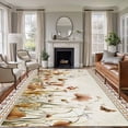 thumbnail image 1 of Vintage Floral Area Rugs 6'x9', Washable Small Throw Rugs for Kitchen Dining room, Elegant Pastoral Flowers Retro Art Indoor Outdoor Rug Non-Slip Low Pile Carpet Runner Reversible Floor Mats, 1 of 8