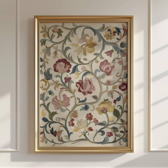 Vintage Floral Art Cottagecore Flower Wall Art Home Decor Design 12, Stretched Canvas 8x10in