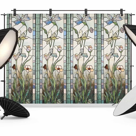 Vintage Floral Backdrop for Photography,Fabric Photo Background Backdrop,Retro Abstract Art Summer Flowers Watercolor Photo Booth Background for Portrait Photoshoot Video Wedding Banner 7x5ft