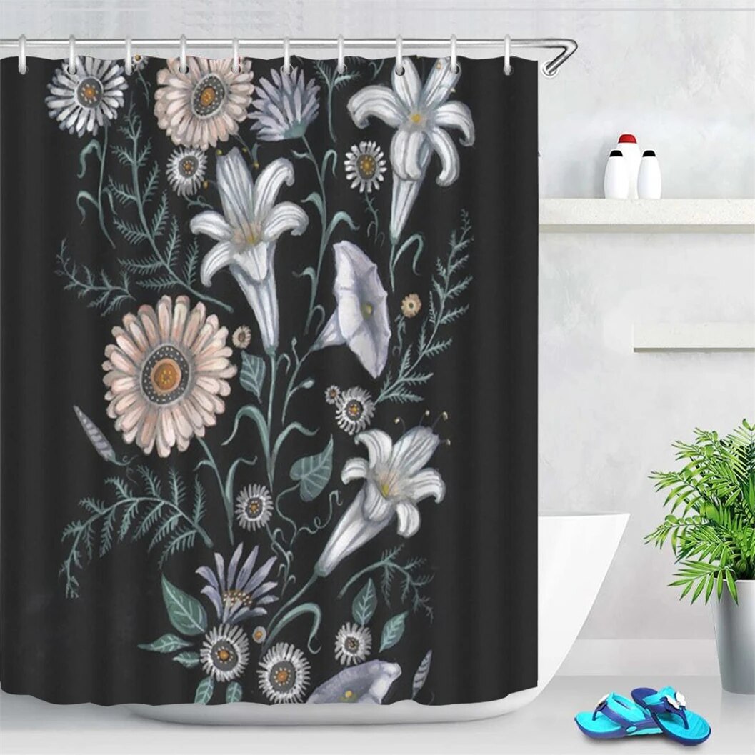 Vintage Floral Bathroom Shower Curtains Bath Screen Showers Curtains