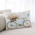 thumbnail image 1 of Vintage Floral Bicycle Lumar Pillow Covers, Spring Farmhouse Bird Wood Soft Breathable Throw Pillow Cases with Invisible Zipper, Decorative Pillowcase Pillows Protectors for Sofa Bed Chair 16"x24", 1 of 9