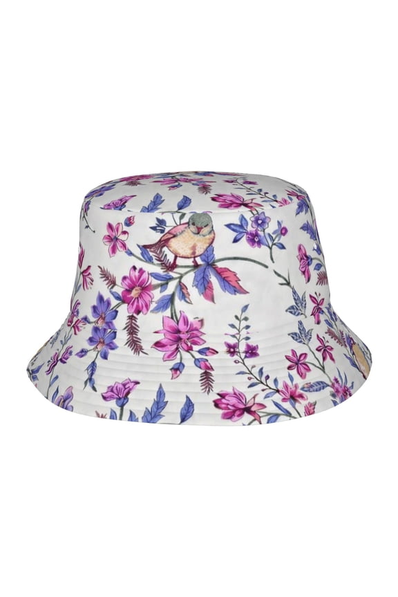 Vintage Floral Bird Fisherman's Hat Lightweight and Breathable Sun Hat Suitable for Both Men and Women
