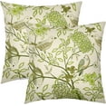 thumbnail image 1 of Vintage Floral Bird Pillow Covers 20x20 Inch Set of 2 Lime Green Flowers Leaves Decorative Throw Pillows For Couch Chinoiserie Square Pillow Cases Home Decor For Sofa Bed Porch Living Room Outdoor, 1 of 6