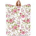 thumbnail image 1 of Vintage Floral Blanket Gifts for Women Watercolor Pink Rose Peony Chic Flower Romantic Retro Rustic Modern Fashion Throw Blankets for Room Couch Decor Soft Lightweight Warm Cozy 40x50in, 1 of 6