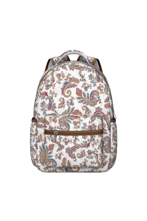 Vintage Floral Boho Backpack - Heavy Duty Water-Resistant Fabric | Large Capacity College Pack for Books