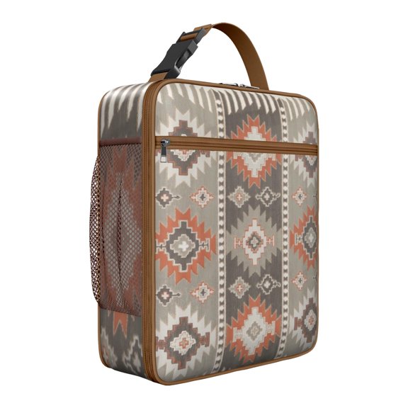 Vintage Floral Boho Chic Lunch Bag, Artistic Ethnic Patterned Tote for Office Workers, Students, Moms, Travel