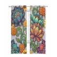 thumbnail image 1 of Vintage Floral Boho Sheer Curtains 63 Inch Length 2 Panels Set for Living Room/Bedroom, Abstract Art Modern Flowers Kitchen Curtains Grommet Semi-Sheer Curtains Drapes Window Treatments 42"x63"x2, 1 of 7