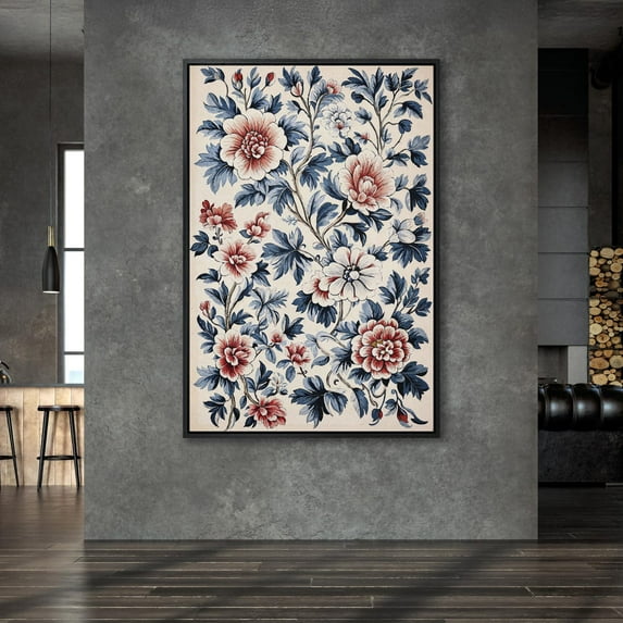 Vintage Floral Botanical Poster, Wall Art, Ready To Hang Artwork, Flower Wall Art For Bedroom Decor, Fine Mom, Unframed Canvas Size 8x12