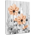 thumbnail image 1 of Vintage Floral Canvas Wall Art - Grey and Orange Flower Plant on Rustic Wood Board for Living Room, Country Wildflower Framed Decor for Bathroom Bedroom, 12x16 Inches, 1 of 6