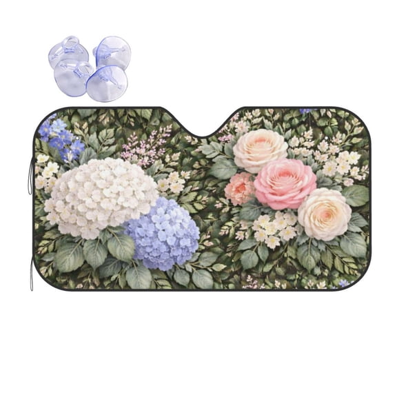 Vintage Floral Car Windshield Sun Shade Universal Fit Auto Sun Visor Protector