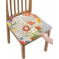 thumbnail image 1 of Vintage Floral Chair Seat Covers for Dining Room Stretch Chair Seat Covers Set of 6, Chair Seat Protector Cushion Slipcovers for Kitchen Restaurant Office Farmhouse Country Rustic Chic Plant Leaves, 1 of 6