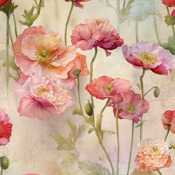 Vintage Floral Contact Paper Peel and Stick Wallpaper Watercolor Art Soft Pinks Delicate Shadows 23.6in x 9.8ft Self Adhesive Removable Wall Paper for Nursery Bedroom Cabinets Drawers