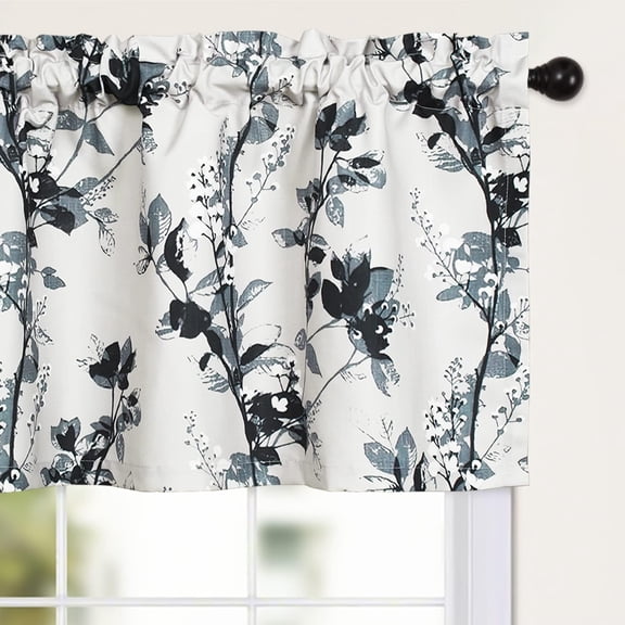 Vintage Floral Curtain Valance, 1 Panel Small Soft Lightweight Valance Curtains for Living Room, Small Rod Pocket Widow Drapery, L 18 x W 52