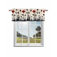 thumbnail image 1 of Vintage Floral Curtain Valance for Windows/Living Room/Kitchen/Bathroom/Café, Short Rod Pocket Tier Curtain Window Treatment Panel Spring Farmhouse Abstract Red Flowers Topper Curtain 42''x12'', 1 of 6