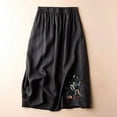 thumbnail image 1 of Vintage Floral Embroidered Linen Skirt For Women A Line Midi Skirt Versatile Flared Skirt Cargo Skirt Wrap around Bed Skirt plus Size Mini Skirt Skirt Pencil Skirt Ballet Skirt for Girls 4-6 Scrub, 1 of 2