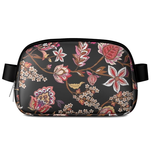 Vintage Floral Fanny Pack – Botanical Waist Bag with Colorful Tropical Flowers & Nature-Inspired Vibe
