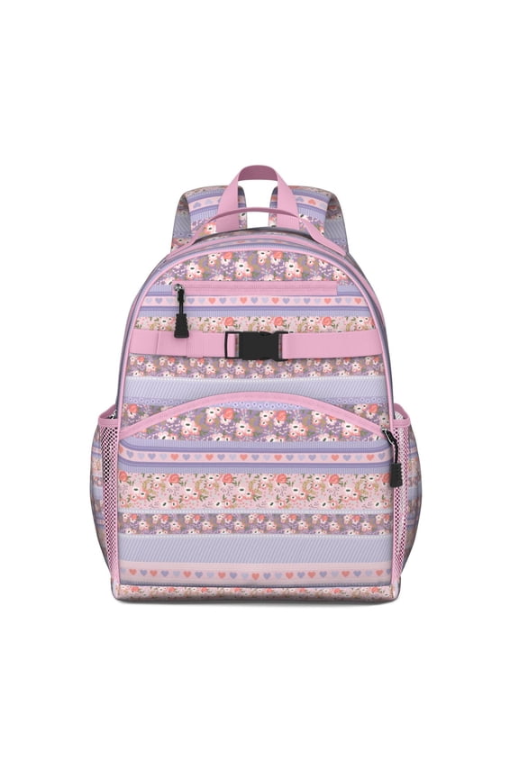 Vintage Floral Hippie School Bag - Spacious Multi-Compartment Book Bag