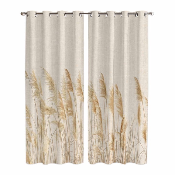 Vintage Floral Kitchen Curtains 84 Inch Length, Farmhouse Autumn Botanical Fall Rustic Grommet Top Bedroom Living Room Curtains, Light Filtering Cafe Curtain Drapes 2 Panels Set 84''x84''