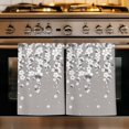thumbnail image 1 of Vintage Floral Kitchen Towels Set of 3, White Cherry Flowers Blossom Spring Gray Absorbent Dish Towels for Kitchen, Microfiber Hand Towel, Quick Drying Tea Towel for Cleaning Decorative Dishcloths, 1 of 7
