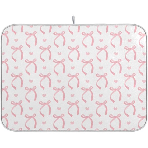 Vintage Floral Leaves Bloom Gray Dish Drying Mat for Kitchen Pastel Colors Microfiber Drying Mats Absorbent Reversible Dish Pad Medium Dish Draining Mat 16x18 inch