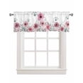 thumbnail image 1 of Vintage Floral Linen Curtain Valance for Bedroom/Bathroom/Kitchen/Office/Living/Dining Room Windows,Botanical Flower Watercolor Leaves Rod Pocket Topper Drapes Decorative Cafe Drapery Panel 54x18, 1 of 6