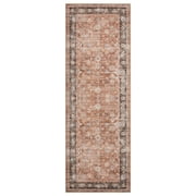Vintage Floral Long Runner Rug, Washable Distressed Non-Slip Carpet for Living Room, Kitchen, Entryway or Bedroom