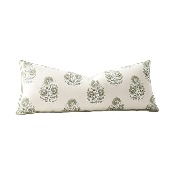 Vintage Floral Lumbar Throw Pillows 36x14 Boho Decorative Botanical Flower Pillow, Long Waist Support Slipcover for Living Room Bed Room Sofa Bed Headboard, Farmhouse Home Decor, All Seasons Use