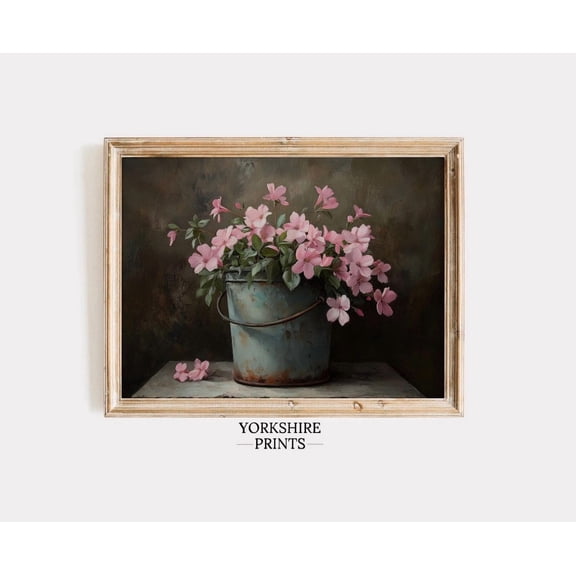 Vintage Floral, Moody French Country Wall Art Art Home Decor #3989, 8x12 UNFRAMED