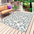 thumbnail image 1 of Vintage Floral Outdoor Rug for Patio/Deck/Porch, Non-Slip Large Area Rug 4 x 6 Ft, Watercolor Green Flower Leaf Plant Indoor Outdoor Rugs Washable Area Rugs, Reversible Camping Rug Carpet Runner, 1 of 8