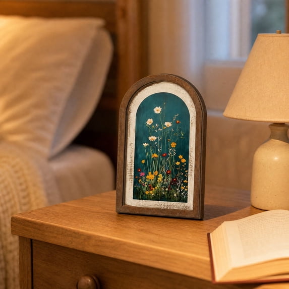 Vintage Floral Oval Wall Art,Farmhouse Country Oil Painting Floral Oval Hanging Decor,Rustic Farmhouse Cottagecore Wooden Framed Decor for Home Bedroom Living Room Reading Room