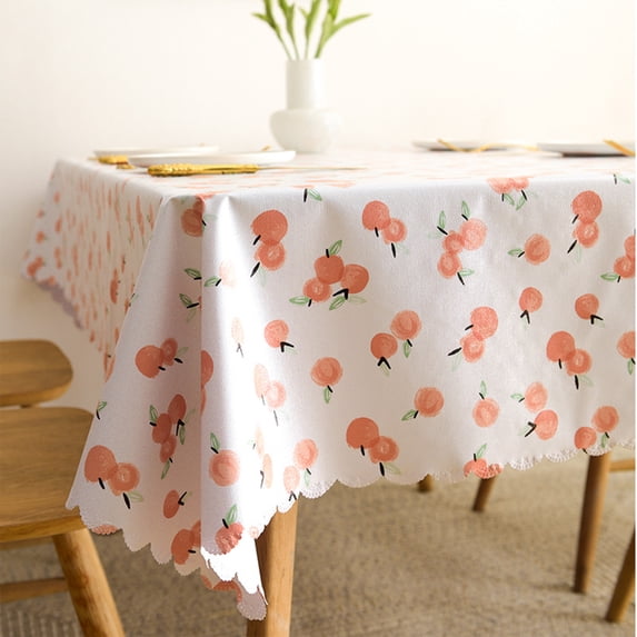 Vintage Floral PVC Tablecloth Waterproof Oilproof Dining Table Cover Lace Design