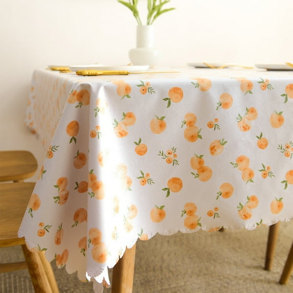 Vintage Floral PVC Tablecloth | Waterproof & Oilproof Plastic Table Cover for Kitchen, Dining, or Coffee Table with Lace Border, 60x90cm