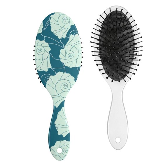 Vintage Floral Paddle Brush - Smoothing Hair Styling Tool with Round-Tip Bristles, No-Pull Comfort for Wet & Dry Hair