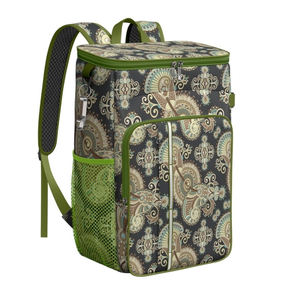 Vintage Floral Paisley Insulated Backpack Cooler, Leak-Proof, Waterproof, High-Performance Insulation, Perfect for Outdoor Activities and Travel