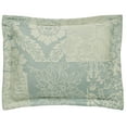 thumbnail image 1 of Vintage Floral Paisley Medallion Maisonette Ivory Spa Blue Flanged Standard Sham, 1 of 4