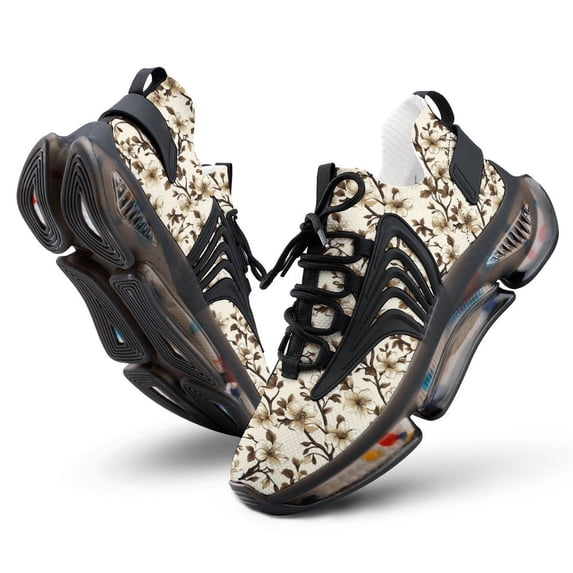 Vintage Floral Pattern Beautiful White Walking Shoes for Men Woman Lightweight Tennis Fashion Elastic Sports Shoes Cushion Basketball Shoes