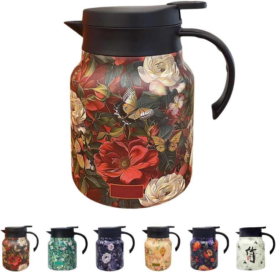 Vintage Floral Pattern Tea Thermos, 2025 New Thermos Tea Pot Tea-Built ...