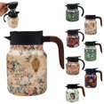thumbnail image 1 of Vintage Floral Pattern Tea Thermos, Stainless Tea Pot Thermal, Vintage Floral Pattern Tea-Built-In Infuser, Stainless Steel Thermal Carafe with Lid for Hot Drinks, Mini Hot Coffee Pot (H-1000ML), 1 of 6